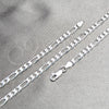 Sterling Silver Basic Necklace, Figaro Design, Polished, Silver Finish, 04.420.0013.20