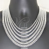 Sterling Silver Basic Necklace, Miami Cuban Design, Polished, Silver Finish, 04.420.0003.22