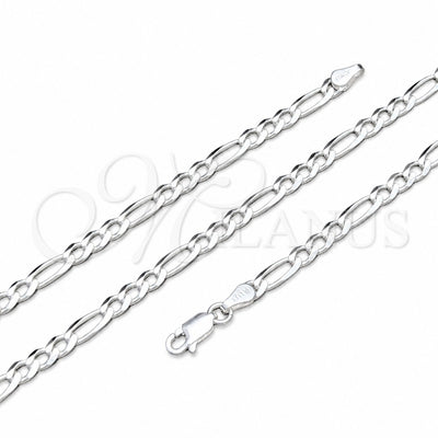 Sterling Silver Basic Necklace, Figaro Design, Polished, Silver Finish, 04.420.0014.20 (100 Gauge, 04 MM for wholesale, main product view