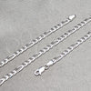 Sterling Silver Basic Necklace, Figaro Design, Polished, Silver Finish, 04.420.0014.18 (100 Gauge, 04 MM Thickness, 18 Inches Length)
