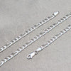Sterling Silver Basic Necklace, Figaro Design, Polished, Silver Finish, 04.420.0014.18 (100 Gauge, 04 MM Thickness, 18 Inches Length)