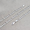 Sterling Silver Basic Anklet, Figaro Design, Polished, Silver Finish, 04.420.0014.10 (100 Gauge, 04 MM Thickness, 10 Inches Length)