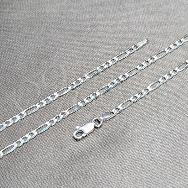 Sterling Silver Basic Necklace, Figaro Design, Polished, Silver Finish, 04.420.0015.16 (0.80 Gauge, Thickness, 16 Inches Length)
