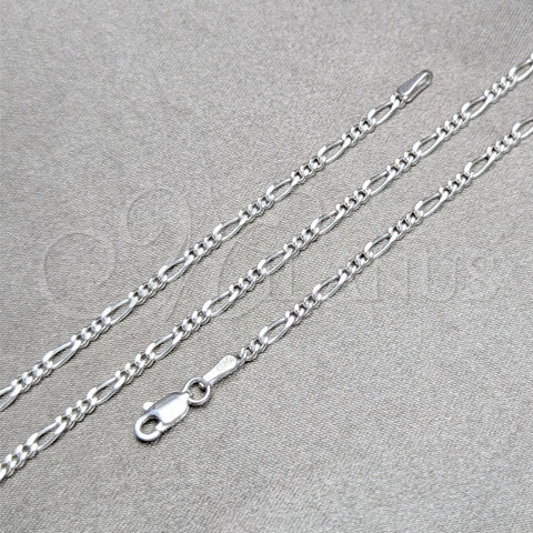 Sterling Silver Basic Necklace, Figaro Design, Polished, Silver Finish, 04.420.0016.16