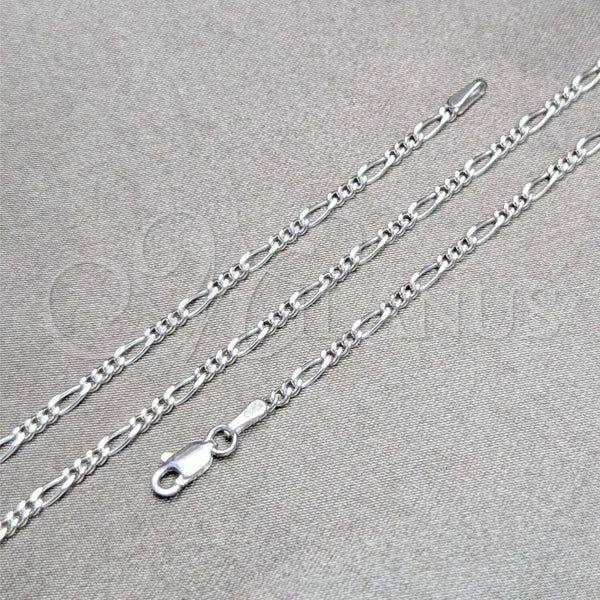Sterling Silver Necklace — Basic Necklace Figaro Design Polished 04. 0.60 Gauge — main product view — SKU 159569 | Plata 925 collar — básico Necklace Figaro diseño pulido 04. 0.60 Gauge — SKU 159569