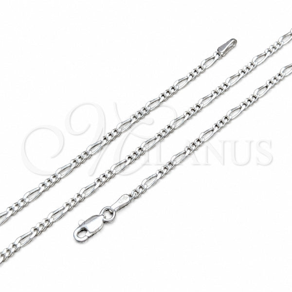 Sterling Silver Necklace — Basic Necklace Figaro Design Polished 04. 0.60 Gauge — main product view — SKU 159569 | Plata 925 collar — básico Necklace Figaro diseño pulido 04. 0.60 Gauge — SKU 159569