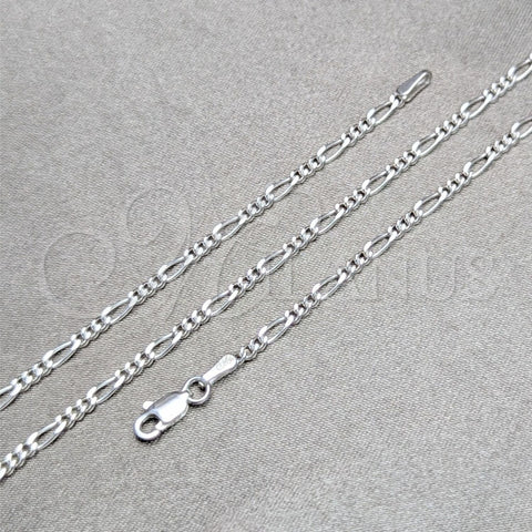 Sterling Silver Basic Necklace, Figaro Design, Polished, Silver Finish, 04.420.0016.16 (0.60 Gauge, Thickness, 16 Inches Length)