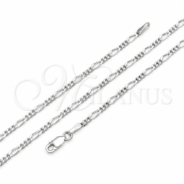Sterling Silver Anklet — Basic Anklet Figaro Design Polished 04. 0.60 Gauge — main product view — SKU 159570 | Plata 925 tobillera — básico Anklet Figaro diseño pulido 04. 0.60 Gauge — SKU 159570