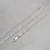 Sterling Silver Basic Anklet, Figaro Design, Polished, Silver Finish, 04.420.0016.10 (0.60 Gauge, Thickness, 10 Inches Length)