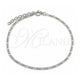 Sterling Silver Basic Anklet, Figaro Design, Polished, Silver Finish, 03.430.0002.10.1EX (0.50 Gauge, Thickness, 10 Inches Length)