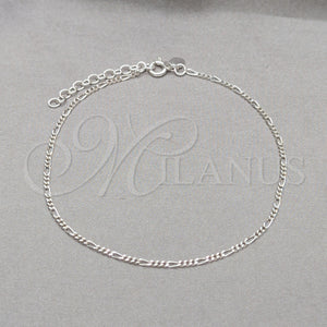 Sterling Silver Anklet — Basic Anklet Figaro Design Polished 03. .1EX 0.50 — main product view — SKU 159573 | Plata 925 tobillera — básico Anklet Figaro diseño pulido 03. .1EX 0.50 — SKU 159573
