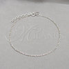 Sterling Silver Basic Anklet, Figaro Design, Polished, Silver Finish, 03.430.0002.10.1EX (0.50 Gauge, Thickness, 10 Inches Length)
