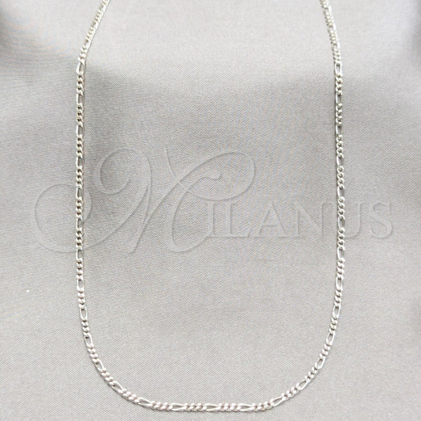 Sterling Silver Basic Necklace, Figaro Design, Polished, Silver Finish, 03.430.0002.16.1EX