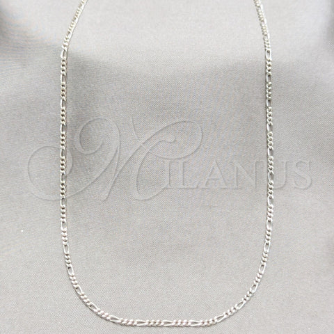 Sterling Silver Basic Necklace, Figaro Design, Polished, Silver Finish, 03.430.0002.16.1EX