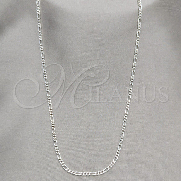 Sterling Silver Basic Necklace, Figaro Design, Polished, Silver Finish, 04.430.0003.16.1EX (0.60 Gauge, Thickness, 16 Inches Length)