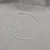 Sterling Silver Basic Anklet, Figaro Design, Polished, Silver Finish, 03.430.0003.10.1EX