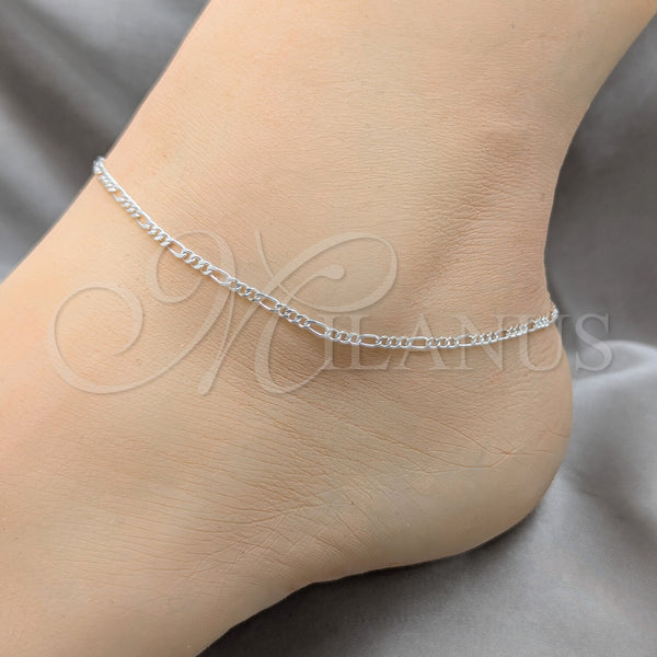 Sterling Silver Anklet — Basic Anklet Figaro Design Polished 03. .1EX 0.60 — alternate product view — SKU 159580 | Plata 925 tobillera — básico Anklet Figaro diseño pulido 03. .1EX 0.60 — SKU 159580