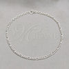 Sterling Silver Basic Anklet, Figaro Design, Polished, Silver Finish, 03.430.0004.10.1EX
