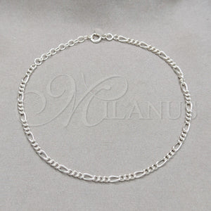 Sterling Silver Anklet — Basic Anklet Figaro Design Polished 03. .1EX 0.80 — main product view — SKU 159582 | Plata 925 tobillera — básico Anklet Figaro diseño pulido 03. .1EX 0.80 — SKU 159582