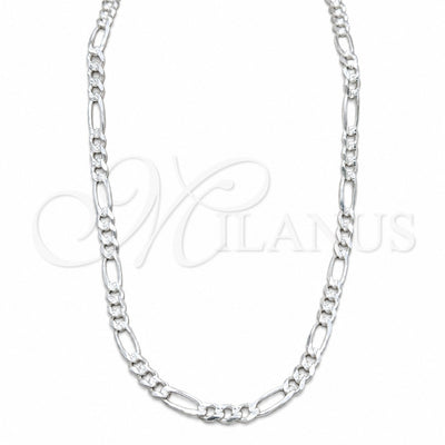Sterling Silver Basic Necklace, Figaro Design, Diamond Cutting Finish, Silver Finish, 04.431.0001.20 (150 for wholesale, main product view