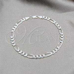 Sterling Silver Anklet — Basic Anklet Figaro Design Diamond Cutting 03. Gauge — main product view — SKU 159589 | Plata 925 tobillera — básico Anklet Figaro diseño Diamond Cutting 03. Gauge — SKU 159589