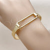 Oro Laminado Individual Bangle, Gold Filled Style Belt Buckle Design, Diamond Cutting Finish, Golden Finish, 07.282.0015.05