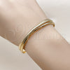Oro Laminado Individual Bangle, Gold Filled Style Twist Design, Matte Finish, Golden Finish, 07.282.0016 (Thickness, One size fits all)