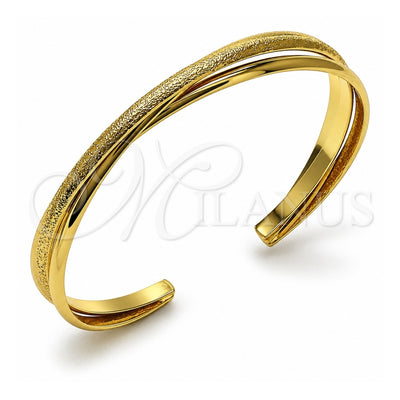 Oro Laminado Individual Bangle, Gold Filled Style Twist Design, Matte Finish, Golden Finish, 07.282.0016 (Thickness, One size fits all)