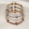 Oro Laminado Trio Bangle, Gold Filled Style and Ball Polished, Tricolor, 07.282.0028