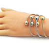 Oro Laminado Trio Bangle, Gold Filled Style and Ball Polished, Tricolor, 07.282.0029