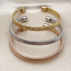 Oro Laminado Trio Bangle, Gold Filled Style Polished, Tricolor, 07.282.0030