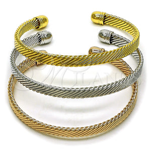Gold Filled Jewelry — Trio Bangle Twist Design Polished Tricolor 07. 06 — main product view — SKU 159619 | Oro Laminado joyería — Trio Bangle Twist diseño pulido Tricolor 07. 06 — SKU 159619