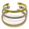 Oro Laminado Trio Bangle, Gold Filled Style Twist Design, Polished, Tricolor, 07.282.0030 (06 MM Thickness, One size fits all)