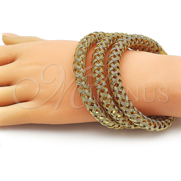 Gold Filled Jewelry — Trio Bangle Twist Design Polished 07. 09 MM — alternate product view — SKU 159622 | Oro Laminado joyería — Trio Bangle Twist diseño pulido 07. 09 MM — SKU 159622