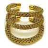 Oro Laminado Trio Bangle, Gold Filled Style Twist Design, Polished, Golden Finish, 07.282.0026.1 (09 MM Thickness, One size fits all)