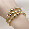 Oro Laminado Trio Bangle, Gold Filled Style Ball and Hollow Design, Polished, Golden Finish, 07.282.0012.1