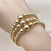 Oro Laminado Trio Bangle, Gold Filled Style Ball and Hollow Design, Polished, Golden Finish, 07.282.0012.1 (Thickness, One size fits all)