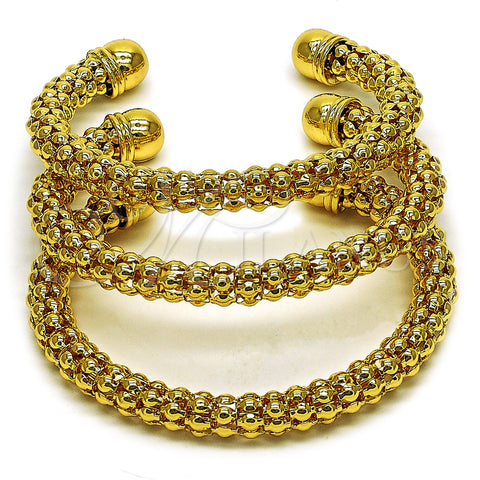 Oro Laminado Trio Bangle, Gold Filled Style Polished, Golden Finish, 07.282.0033