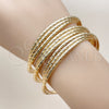 Oro Laminado Trio Bangle, Gold Filled Style Diamond Cutting Finish, Golden Finish, 07.282.0034