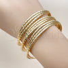 Oro Laminado Trio Bangle, Gold Filled Style Diamond Cutting Finish, Golden Finish, 07.282.0034 (Thickness, One size fits all)