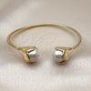Oro Laminado Individual Bangle, Gold Filled Style Flower and Ball Design, with Ivory Pearl, Polished, Golden Finish, 07.282.0035 (Thickness, One size fits all)