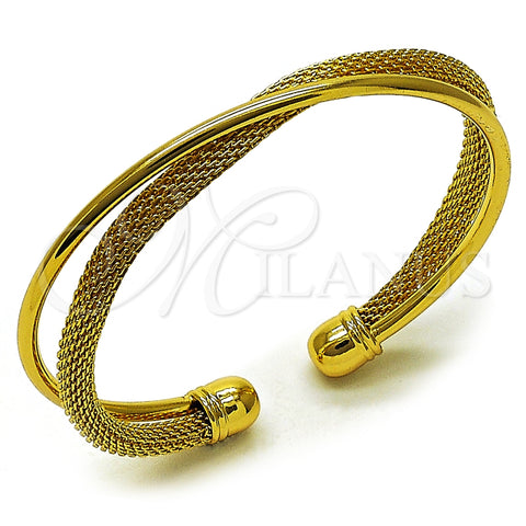 Oro Laminado Individual Bangle, Gold Filled Style Filigree Design, Polished, Golden Finish, 07.282.0039