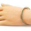 Oro Laminado Individual Bangle, Gold Filled Style Filigree Design, Polished, Golden Finish, 07.282.0039 (Thickness, One size fits all)