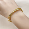Oro Laminado Individual Bangle, Gold Filled Style Filigree Design, Polished, Golden Finish, 07.282.0039 (Thickness, One size fits all)