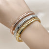 Oro Laminado Trio Bangle, Gold Filled Style Polished, Tricolor, 07.282.0041