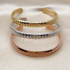 Oro Laminado Trio Bangle, Gold Filled Style Polished, Tricolor, 07.282.0041