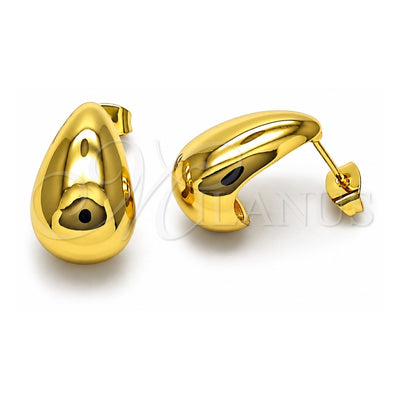 Oro Laminado Stud Earring, Gold Filled Style Teardrop Design, Polished, Golden Finish, 02.282.0024