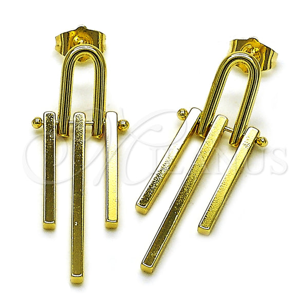 Oro Laminado Stud Earring, Gold Filled Style Polished, Golden Finish, 02.282.0028