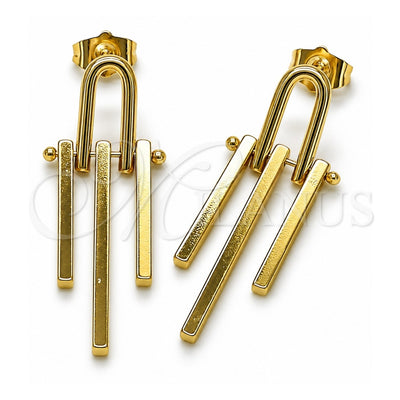 Oro Laminado Stud Earring, Gold Filled Style Polished, Golden Finish, 02.282.0028