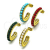 Oro Laminado Small Hoop, Gold Filled Style with Garnet Pearl, Polished, Golden Finish, 02.282.0030.3.25
